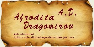 Afrodita Dragomirov vizit kartica